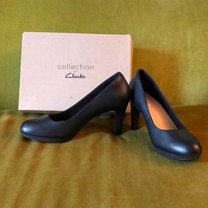 Clarks Black Leather Pumps